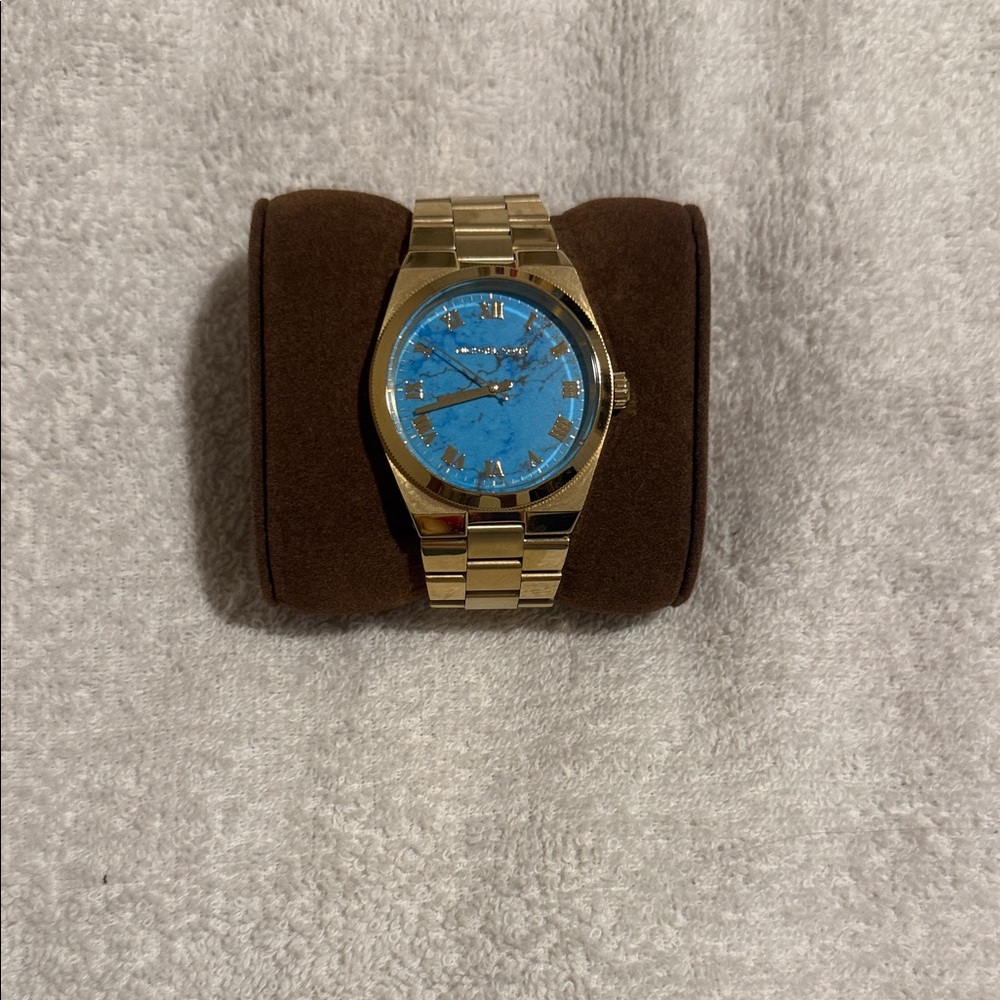 Michael Kors Gold Watch with Blue Dial